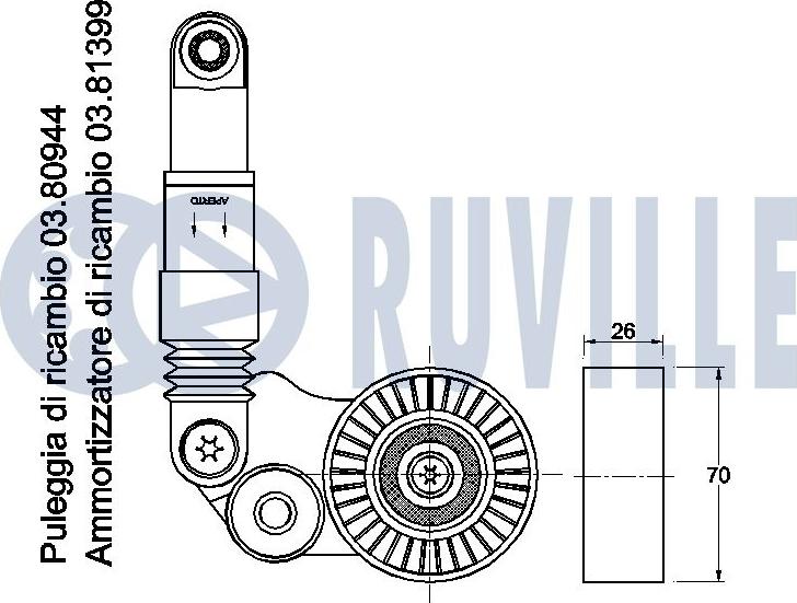 Ruville 542592 - Tendicinghia, Cinghia Poly-V www.autoricambit.com