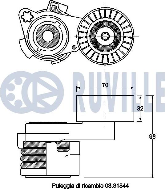 Ruville 542545 - Tendicinghia, Cinghia Poly-V www.autoricambit.com