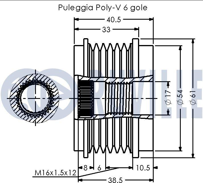 Ruville 542552 - Puleggia cinghia, Alternatore www.autoricambit.com