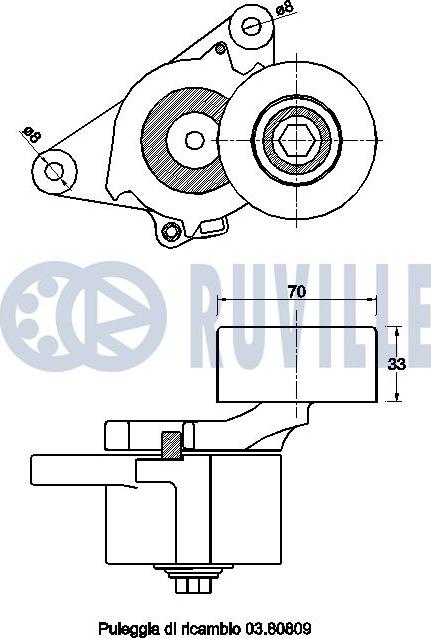 Ruville 542557 - Tendicinghia, Cinghia Poly-V www.autoricambit.com