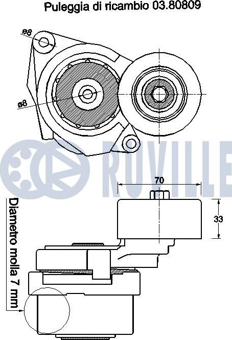 Ruville 542560 - Tendicinghia, Cinghia Poly-V www.autoricambit.com