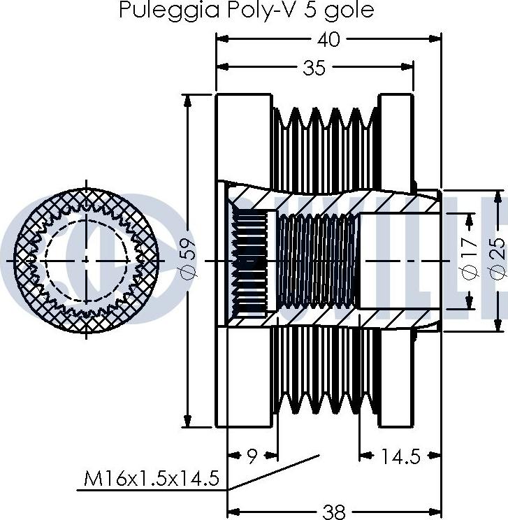 Ruville 542501 - Puleggia cinghia, Alternatore www.autoricambit.com