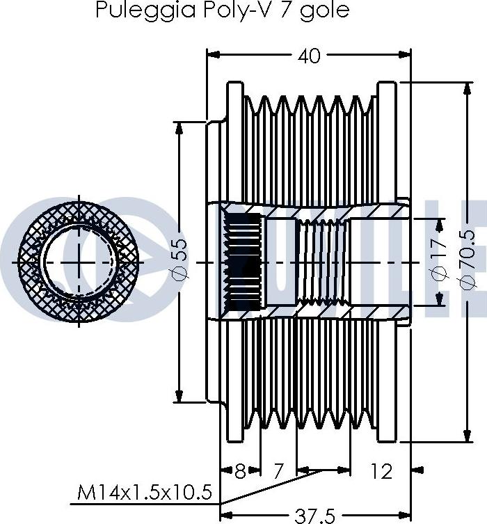 Ruville 542510 - Puleggia cinghia, Alternatore www.autoricambit.com