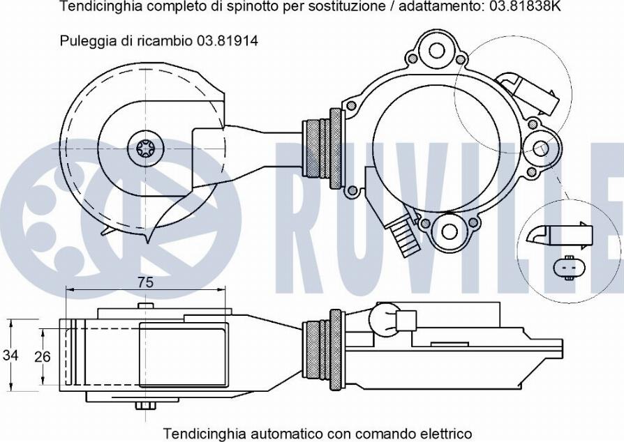 Ruville 542539 - Tendicinghia, Cinghia Poly-V www.autoricambit.com