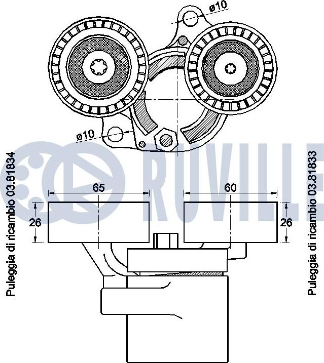 Ruville 542533 - Tendicinghia, Cinghia Poly-V www.autoricambit.com