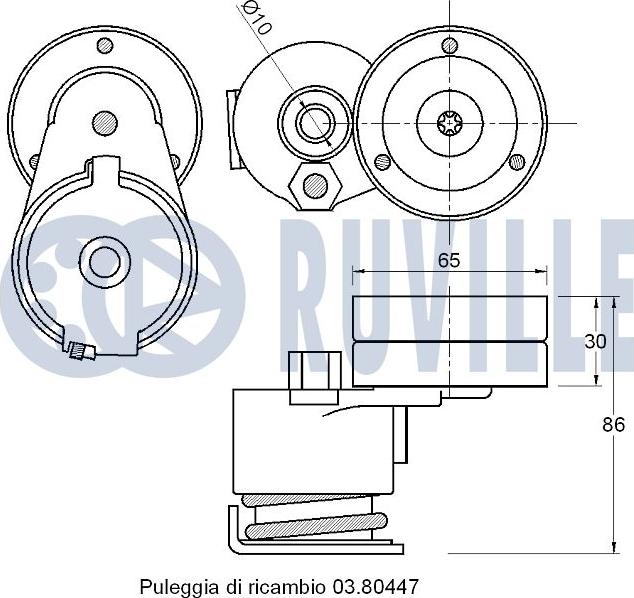 Ruville 542663 - Tendicinghia, Cinghia Poly-V www.autoricambit.com