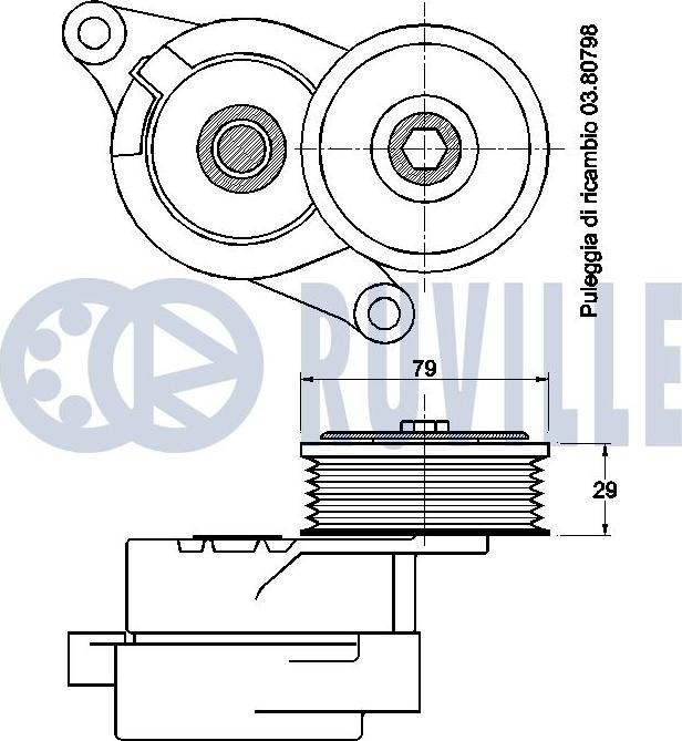 Ruville 542607 - Tendicinghia, Cinghia Poly-V www.autoricambit.com