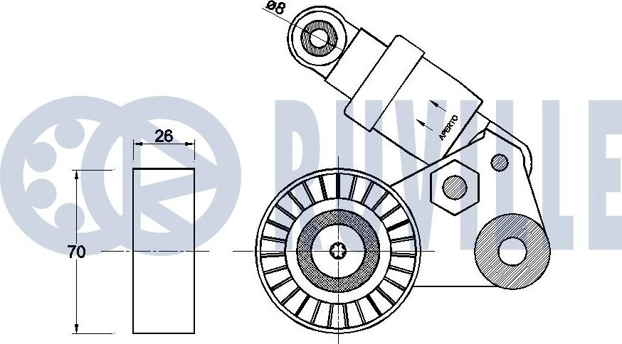 Ruville 542615 - Tendicinghia, Cinghia Poly-V www.autoricambit.com