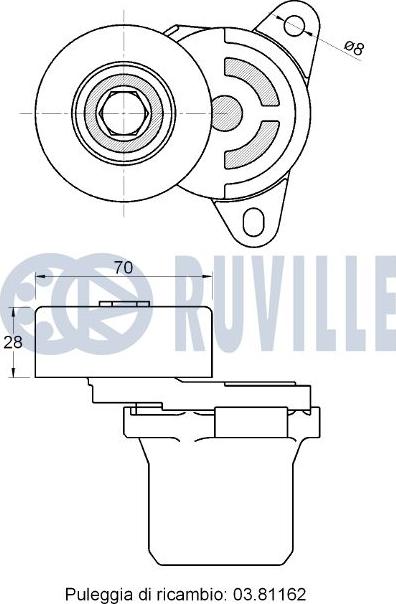 Ruville 542681 - Tendicinghia, Cinghia Poly-V www.autoricambit.com