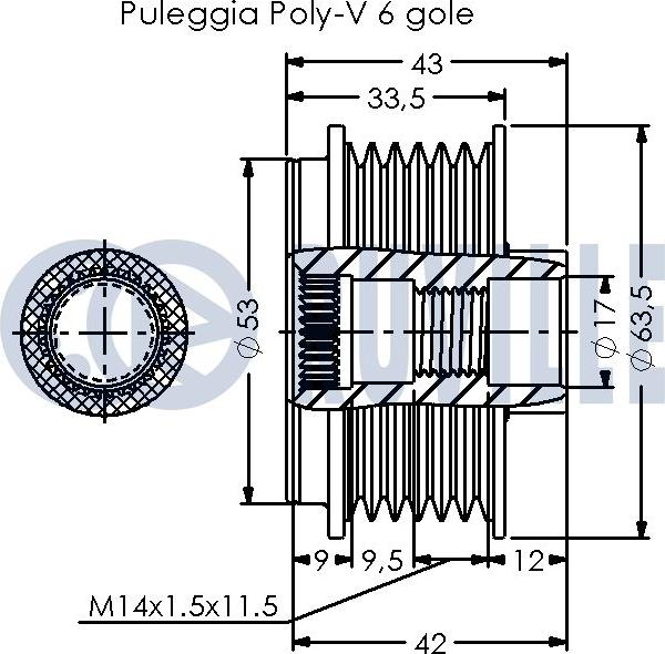 Ruville 542634 - Puleggia cinghia, Alternatore www.autoricambit.com