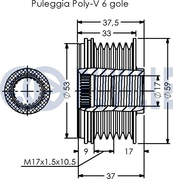 Ruville 542621 - Puleggia cinghia, Alternatore www.autoricambit.com