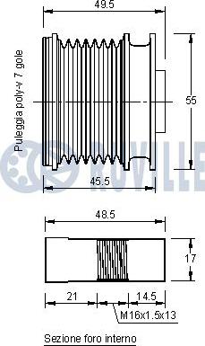 Ruville 542093 - Puleggia cinghia, Alternatore www.autoricambit.com