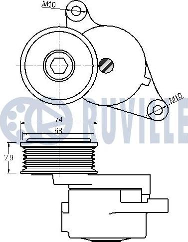 Ruville 542060 - Tendicinghia, Cinghia Poly-V www.autoricambit.com