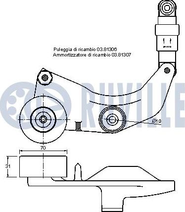 Ruville 542005 - Tendicinghia, Cinghia Poly-V www.autoricambit.com