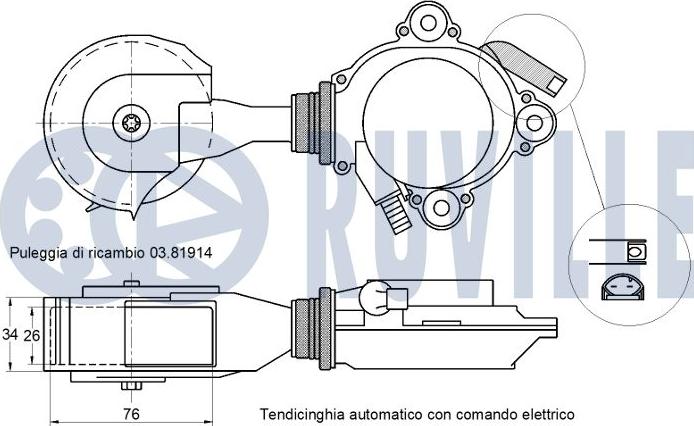 Ruville 542015 - Tendicinghia, Cinghia Poly-V www.autoricambit.com