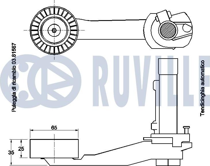 Ruville 542017 - Tendicinghia, Cinghia Poly-V www.autoricambit.com