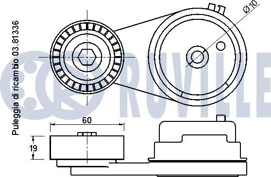 Ruville 542035 - Tendicinghia, Cinghia Poly-V www.autoricambit.com