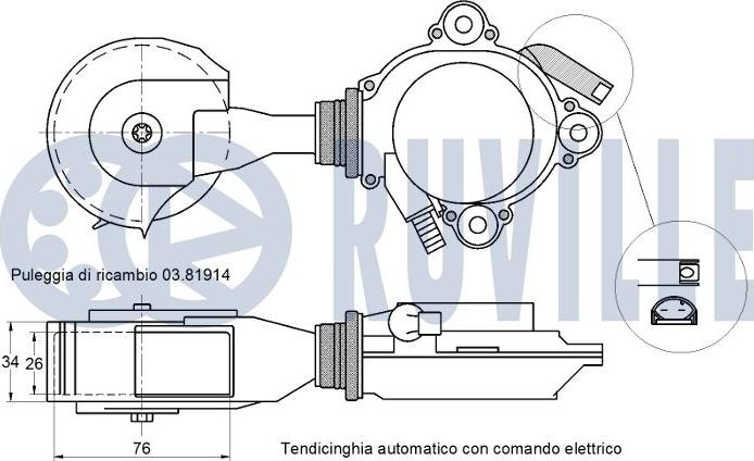 Ruville 542020 - Tendicinghia, Cinghia Poly-V www.autoricambit.com