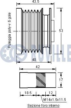 Ruville 542195 - Puleggia cinghia, Alternatore www.autoricambit.com