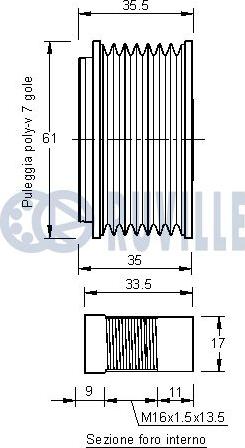 Ruville 542144 - Puleggia cinghia, Alternatore www.autoricambit.com