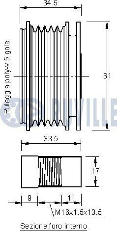 Ruville 542143 - Puleggia cinghia, Alternatore www.autoricambit.com