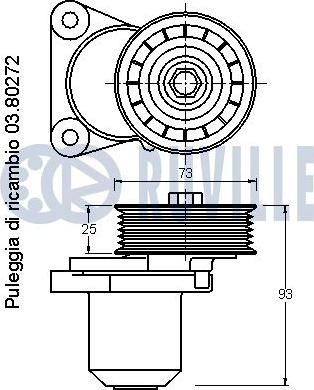 Ruville 542151 - Tendicinghia, Cinghia Poly-V www.autoricambit.com