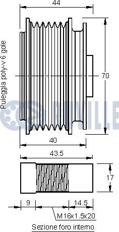 Ruville 542153 - Puleggia cinghia, Alternatore www.autoricambit.com