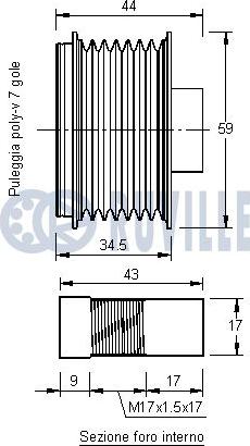 Ruville 542157 - Puleggia cinghia, Alternatore www.autoricambit.com