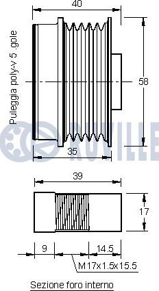 Ruville 542160 - Puleggia cinghia, Alternatore www.autoricambit.com