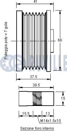 Ruville 542161 - Puleggia cinghia, Alternatore www.autoricambit.com