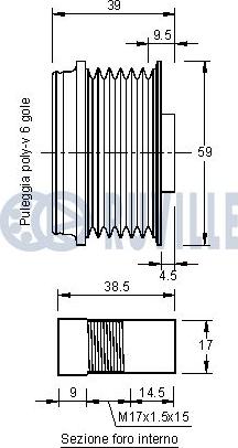 Ruville 542135 - Puleggia cinghia, Alternatore www.autoricambit.com