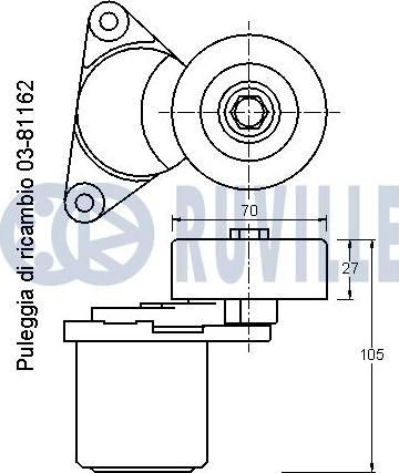 Ruville 542122 - Tendicinghia, Cinghia Poly-V www.autoricambit.com