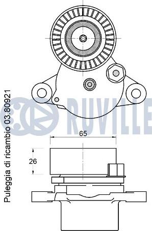 Ruville 542840 - Tendicinghia, Cinghia Poly-V www.autoricambit.com