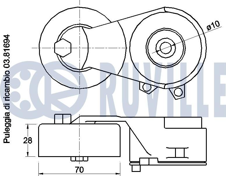 Ruville 542394 - Tendicinghia, Cinghia Poly-V www.autoricambit.com