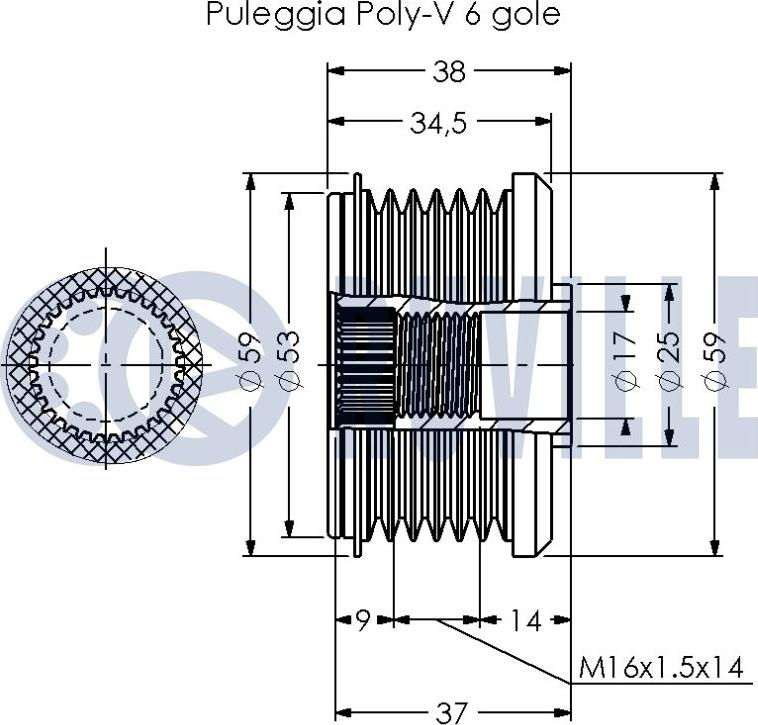 Ruville 542352 - Puleggia cinghia, Alternatore www.autoricambit.com