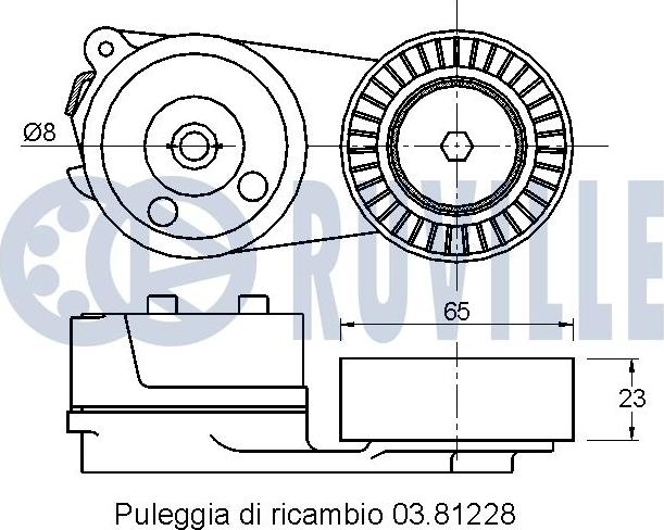 Ruville 542308 - Tendicinghia, Cinghia Poly-V www.autoricambit.com