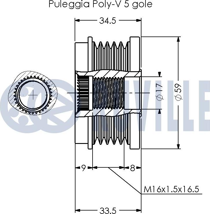 Ruville 542339 - Puleggia cinghia, Alternatore www.autoricambit.com