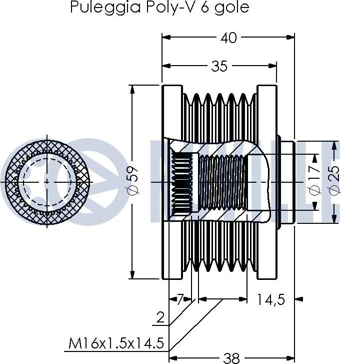 Ruville 542377 - Puleggia cinghia, Alternatore www.autoricambit.com