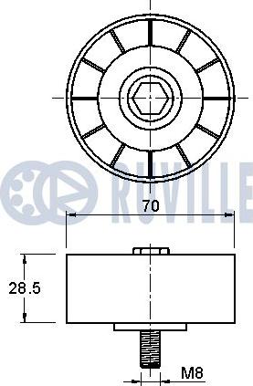 Ruville 542244 - Galoppino/Guidacinghia, Cinghia Poly-V www.autoricambit.com