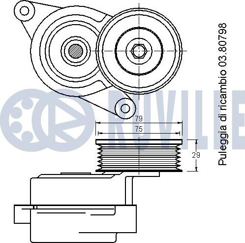 Ruville 542247 - Tendicinghia, Cinghia Poly-V www.autoricambit.com