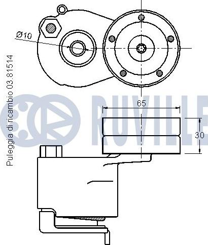 Ruville 542214 - Tendicinghia, Cinghia Poly-V www.autoricambit.com