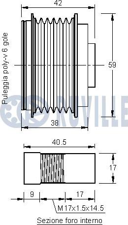 Ruville 542231 - Puleggia cinghia, Alternatore www.autoricambit.com