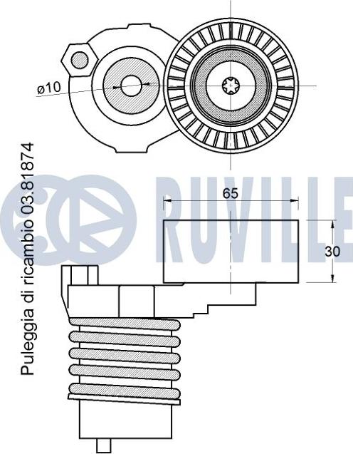 Ruville 542743 - Tendicinghia, Cinghia Poly-V www.autoricambit.com