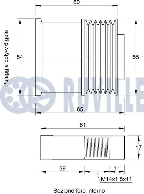 Ruville 542766 - Puleggia cinghia, Alternatore www.autoricambit.com