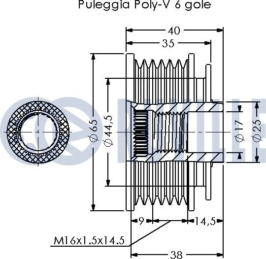 Ruville 542714 - Puleggia cinghia, Alternatore www.autoricambit.com