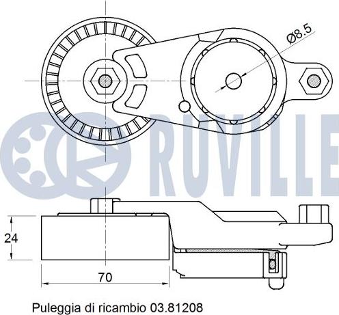 Ruville 542774 - Galoppino/Guidacinghia, Cinghia Poly-V www.autoricambit.com