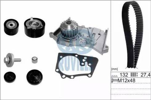 Ruville 55519711 - Pompa acqua + Kit cinghie dentate www.autoricambit.com