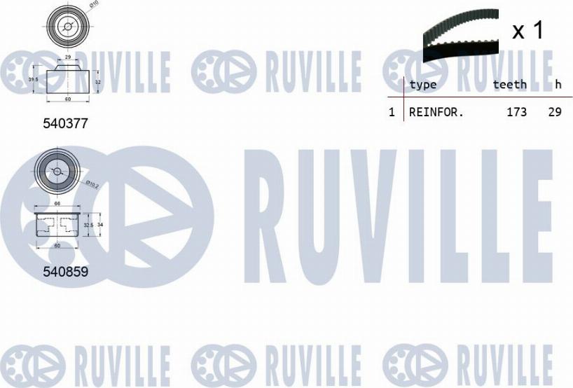 Ruville 550440 - Kit cinghie dentate www.autoricambit.com