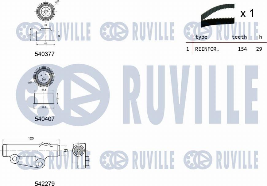 Ruville 550463 - Kit cinghie dentate www.autoricambit.com