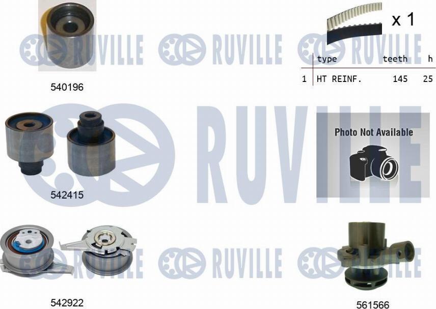 Ruville 5505061 - Pompa acqua + Kit cinghie dentate www.autoricambit.com